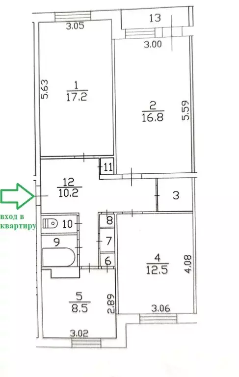 3-к кв. Ленинградская область, Всеволожск Межевая ул., 25 (72.2 м) - Фото 2