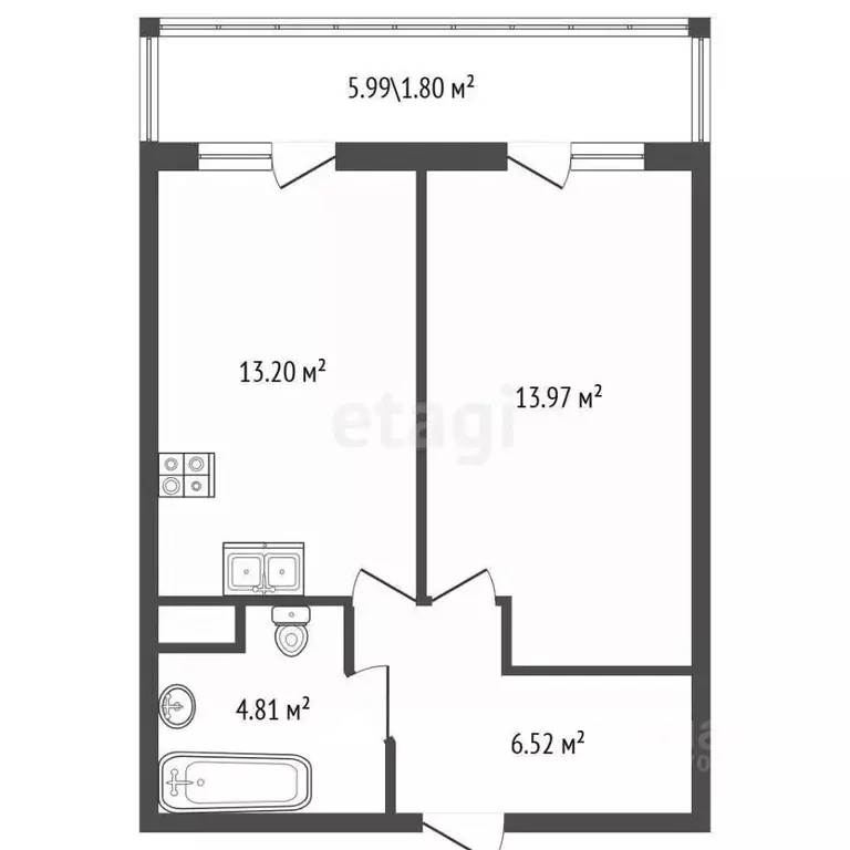 1-к кв. Санкт-Петербург Коломяжский просп., 13к3 (38.5 м) - Фото 2