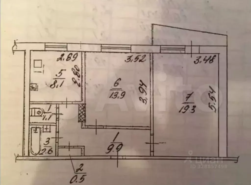 2-к кв. Воронежская область, Воронеж ул. Юлюса Янониса, 17 (53.3 м) - Фото 1
