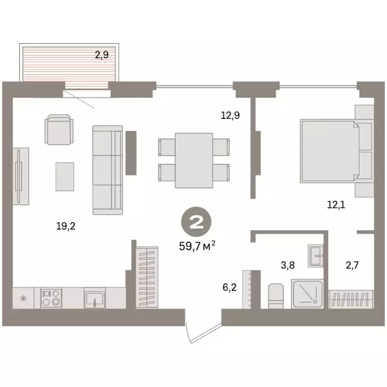 1-комнатная квартира: Екатеринбург, жилой район Сортировочный, ... - Фото 2