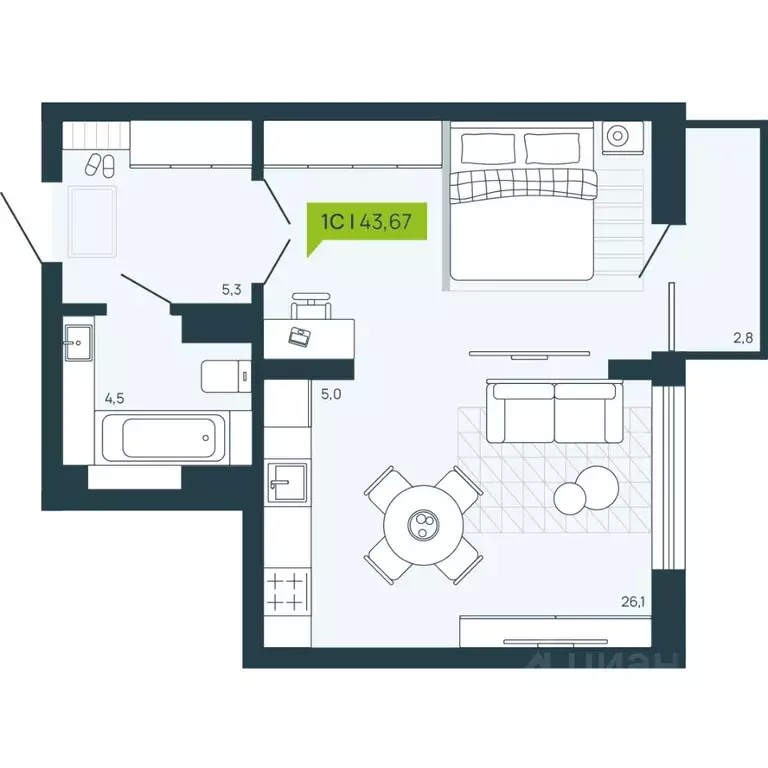 1-к кв. Новосибирская область, Новосибирск Затулинский жилмассив, ул. ... - Фото 0