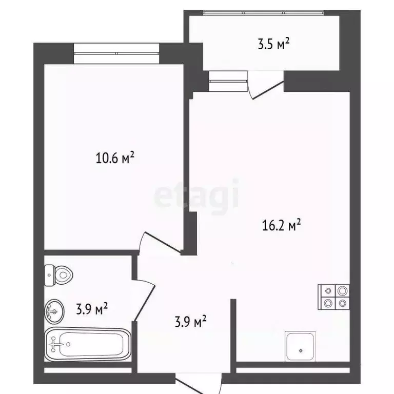 1-к кв. Тюменская область, Тюменский муниципальный округ, д. Дударева ... - Фото 1