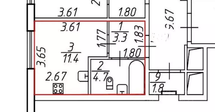 Студия Санкт-Петербург пос. Шушары, ул. Чудовская, 14к1 (19.4 м) - Фото 1