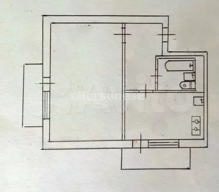 1-к. квартира, 35,5 м, 5/5 эт. - Фото 0