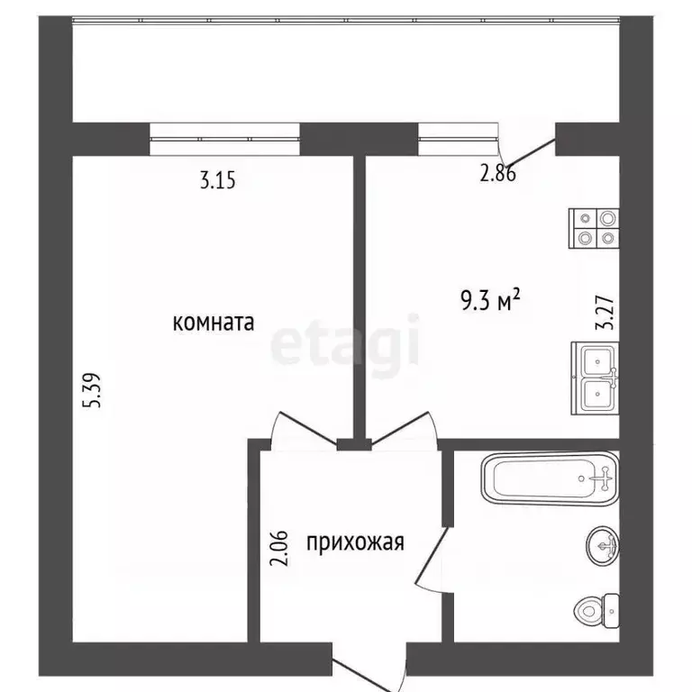 1-к кв. Вологодская область, Вологда Окружное ш., 32 (32.0 м) - Фото 1