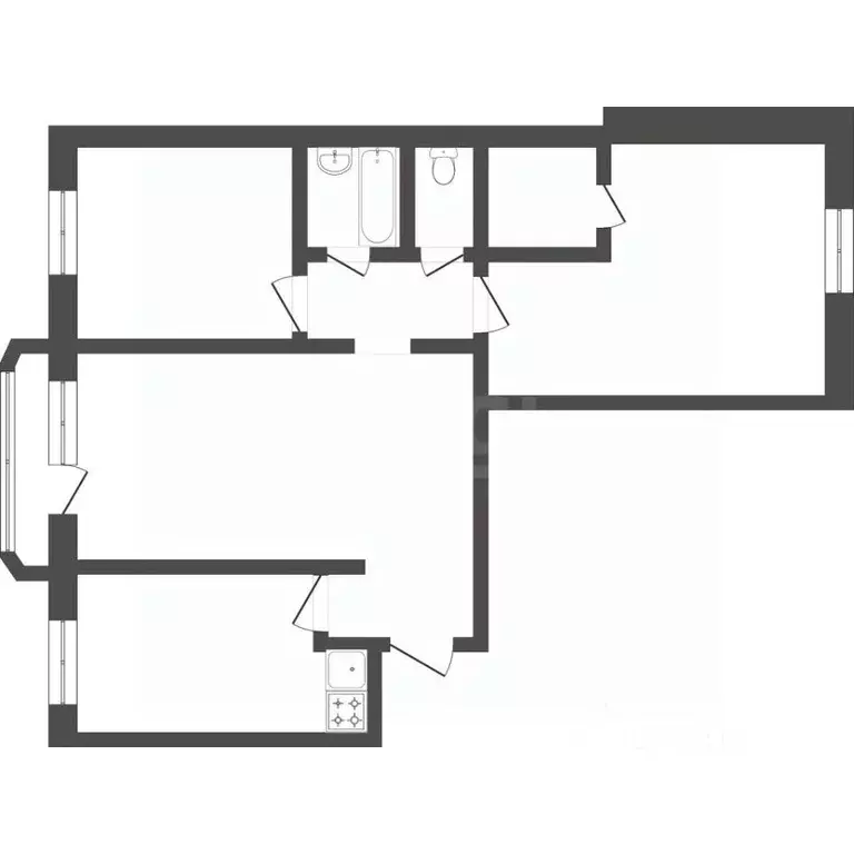 3-к кв. Тюменская область, Тюмень ул. Новоселов, 12к3 (67.7 м) - Фото 2