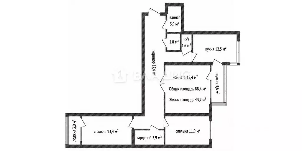 3-к кв. Краснодарский край, Новороссийск ул. Мурата Ахеджака, 12 (84.8 ... - Фото 1