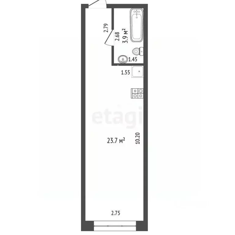 Студия Костромская область, Кострома Юбилейная ул., 28/4 (27.6 м) - Фото 0