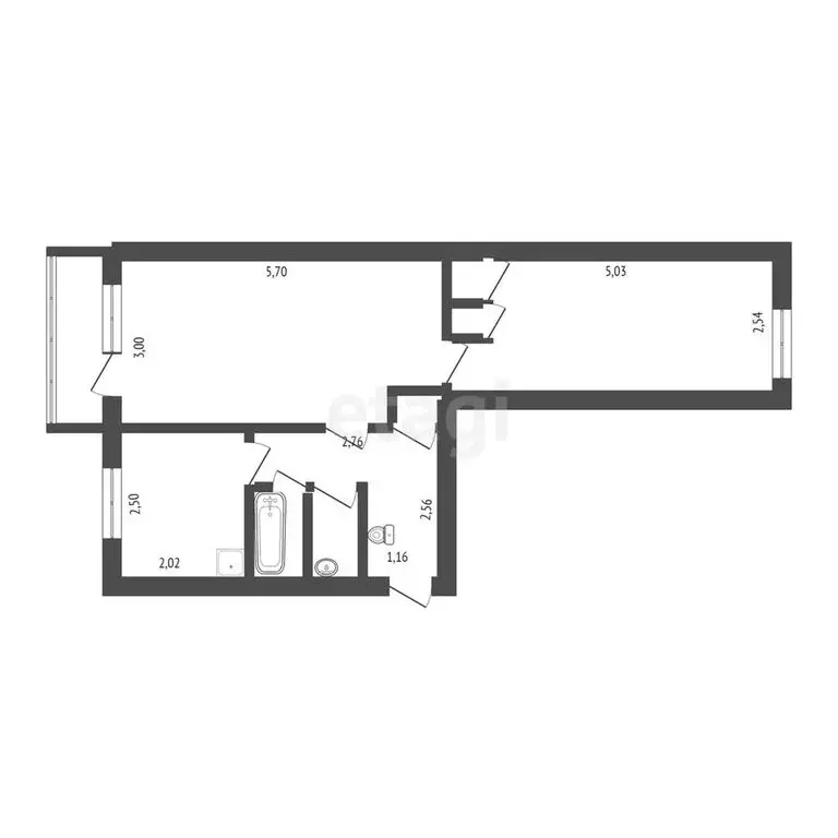 2-комнатная квартира: Юрга, проспект Победы, 16 (44.6 м) - Фото 0