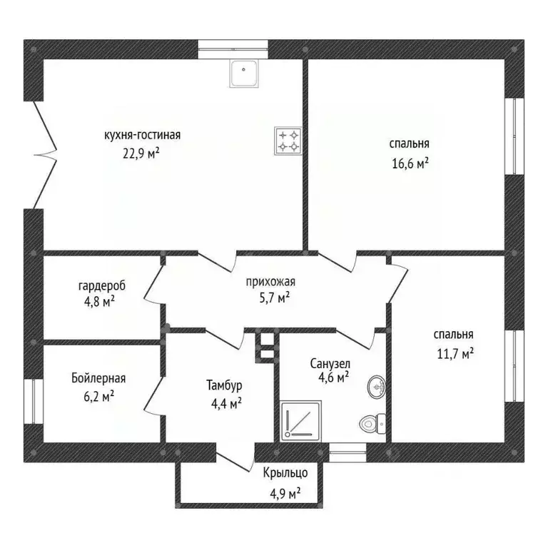 Дом в Башкортостан, Уфа ОСТ № 3 ОАО УМПО тер., 729 (81 м) - Фото 2