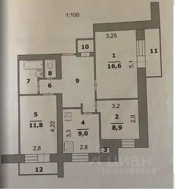 3-к кв. Белгородская область, Белгород просп. Ватутина, 25 (65.5 м) - Фото 2