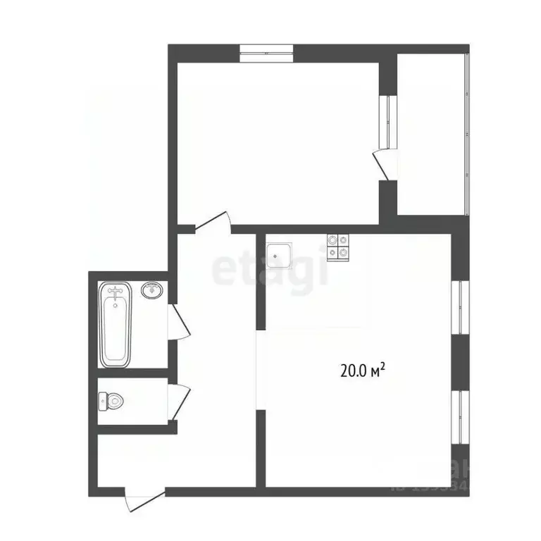 1-к кв. Тюменская область, Тюмень ул. Монтажников, 45 (49.0 м) - Фото 1