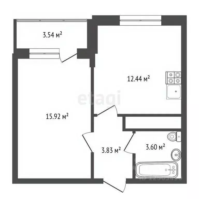 1-к кв. Воронежская область, Воронеж Московский просп., 142/2 (38.1 м) - Фото 2