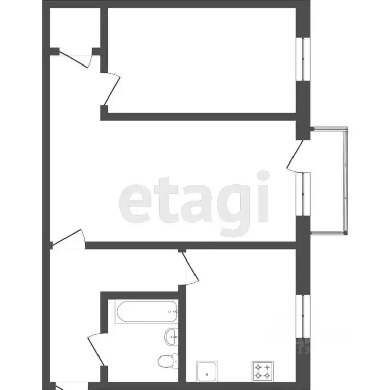 2-к кв. Бурятия, Улан-Удэ Ключевская ул., 55Б (48.5 м) - Фото 1