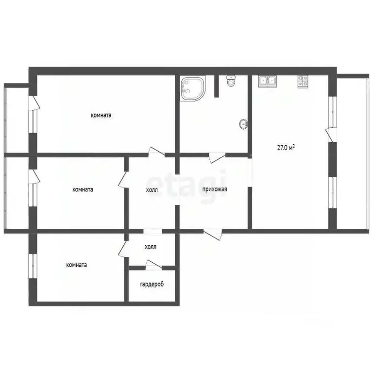 3-к кв. Вологодская область, Череповец ул. Городецкая, 1 (88.8 м) - Фото 2