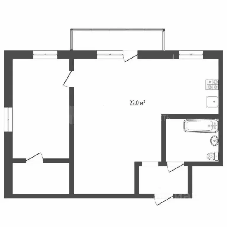 2-к кв. Тюменская область, Тюмень Холодильная ул., 132 (42.1 м) - Фото 1