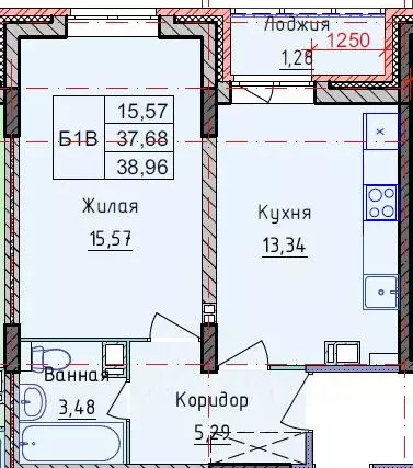 1-к кв. Ярославская область, Ярославль ул. Брагинская, 22 (38.96 м) - Фото 2