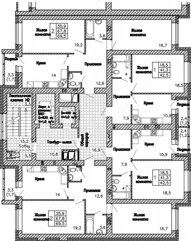 1-к. квартира, 42,5 м, 3/16 эт. - Фото 1