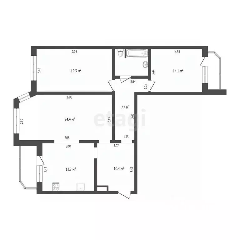 3-к кв. Тюменская область, Тюмень Магнитогорская ул., 4 (96.0 м) - Фото 2