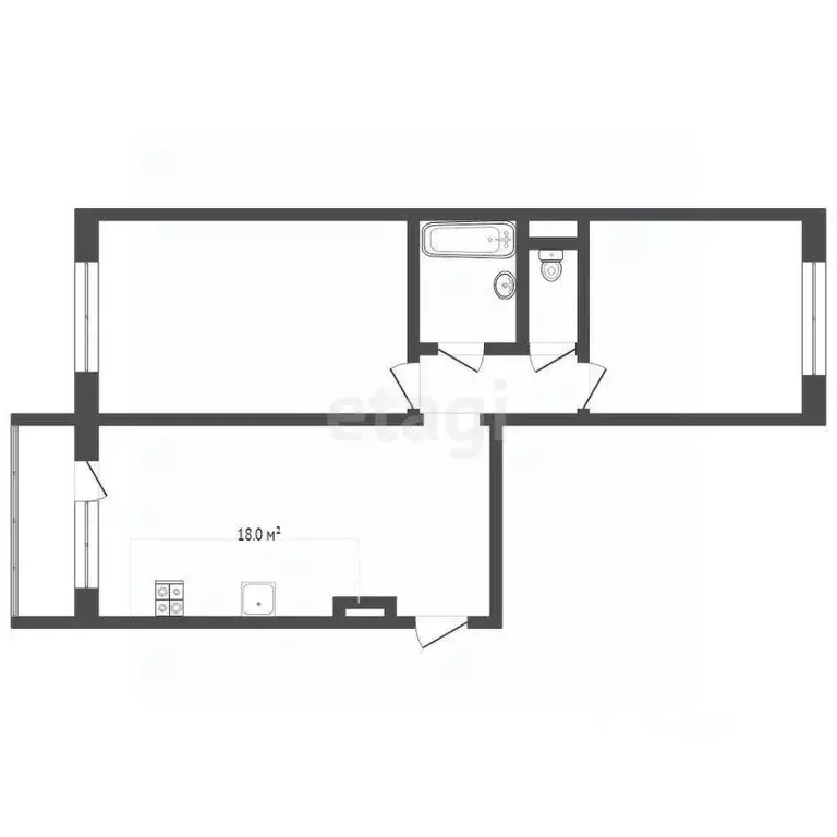 2-к кв. Тюменская область, Тюменский муниципальный округ, д. Дударева ... - Фото 2