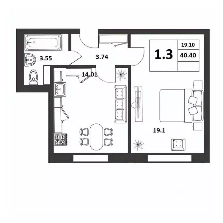 1-к кв. Новгородская область, Великий Новгород ул. Якова Павлова, 15 ... - Фото 1