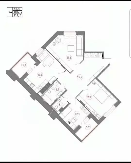 3-к кв. Брянская область, Брянск ул. Горбатова, 24 (111.7 м) - Фото 0