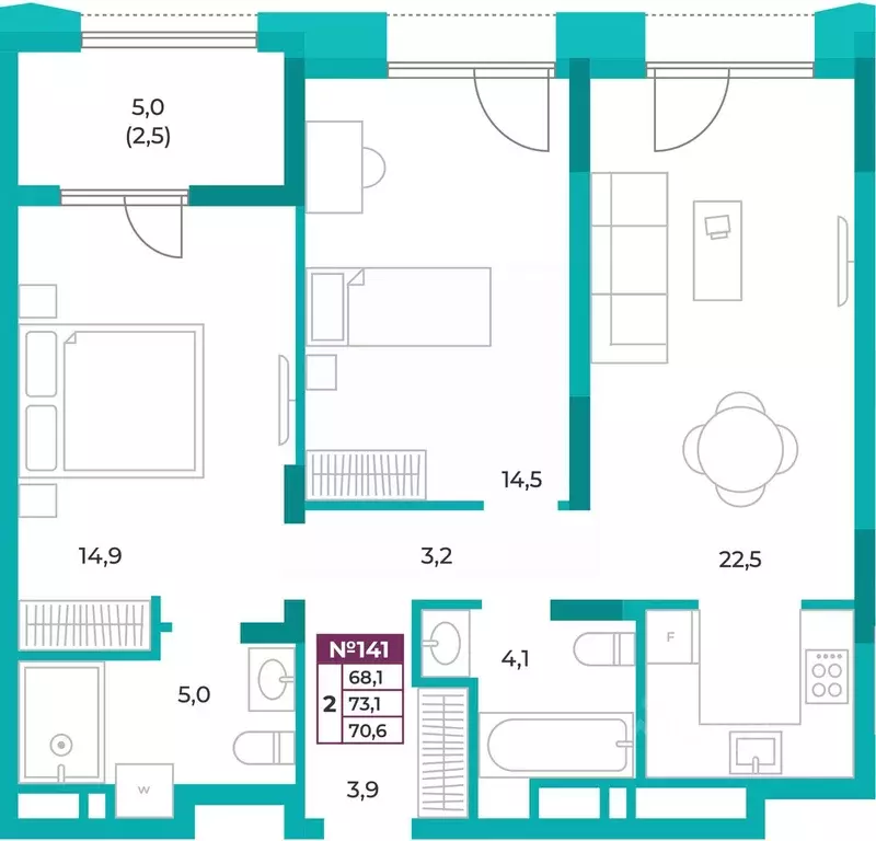 2-к кв. Крым, Симферополь ул. Воровского, 34 (70.6 м) - Фото 0