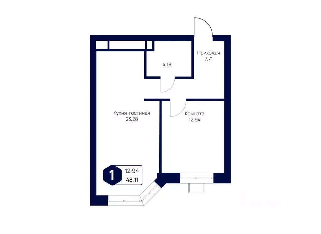 1-к кв. Московская область, Дмитровский муниципальный округ, с. ... - Фото 2