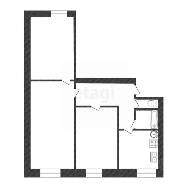 3-к кв. Иркутская область, Иркутск ул. Академика Курчатова, 2 (56.7 м) - Фото 1