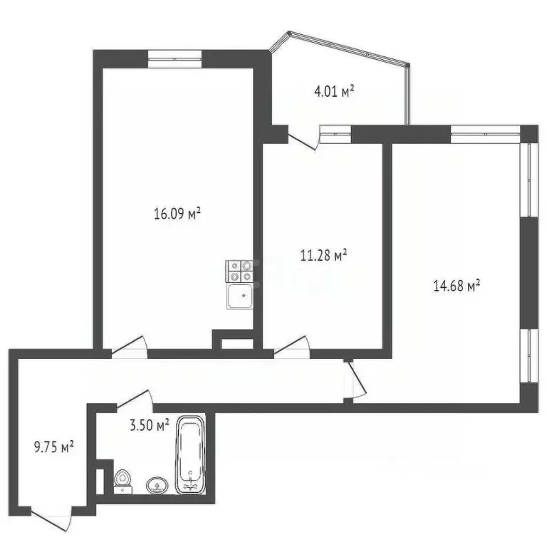 2-к кв. Ростовская область, Ростов-на-Дону ул. Ларина, 45с2 (58.0 м) - Фото 1