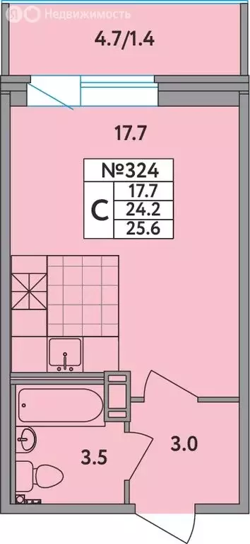 Квартира-студия: Новое Девяткино, Главная улица, 2 (25.6 м) - Фото 1
