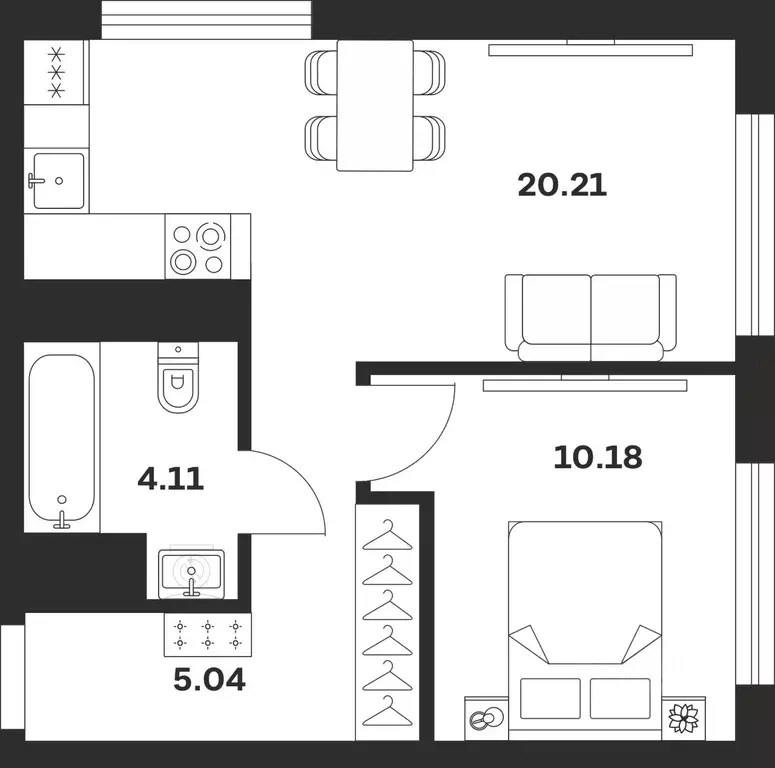1-к кв. Тульская область, Тула ул. Академика Насоновой, 18 (39.54 м) - Фото 1
