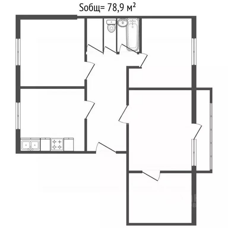 4-к кв. Брянская область, Брянск Белые Берега пгт, ул. Строителей, 15 ... - Фото 2