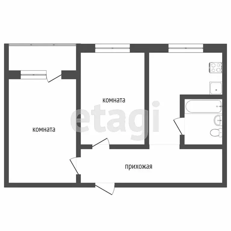 2-комнатная квартира: Сыктывкар, улица Маяковского, 5 (44.8 м) - Фото 1
