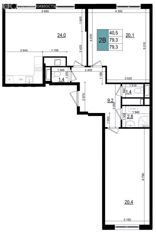 2-комнатная квартира: Одинцово, улица Бзри, к23 (80.5 м) - Фото 0