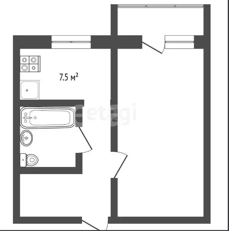 1-комнатная квартира: Балашов, улица Строителей, 3 (33.4 м) - Фото 1
