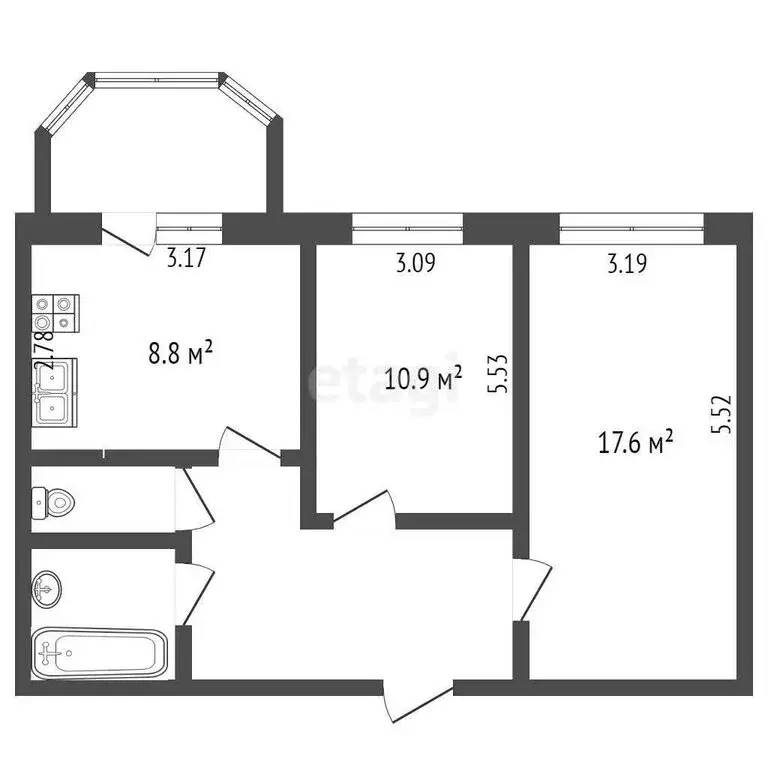 2-комнатная квартира: Омск, микрорайон Городок Нефтяников, 4-я ... - Фото 1