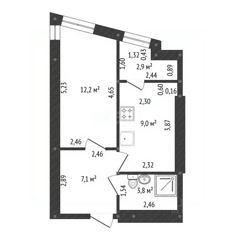 1-к кв. Башкортостан, Уфа ул. Бородинская, 9 (31.5 м) - Фото 2