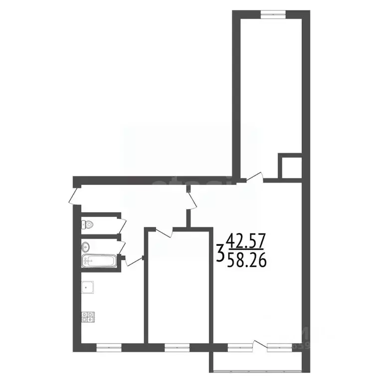 3-к кв. Тульская область, Узловая 50 лет Октября кв-л, 19 (59.4 м) - Фото 2