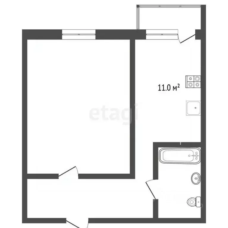 1-к кв. Свердловская область, Екатеринбург ул. Павла Шаманова, 7 (39.4 ... - Фото 2