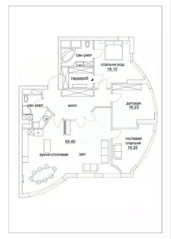 Квартира, 4 комнаты, 140 м - Фото 0