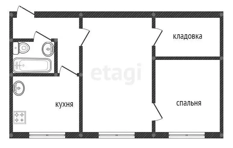 2-комнатная квартира: Острогожск, улица 50 лет Октября, 151 (43.7 м) - Фото 0