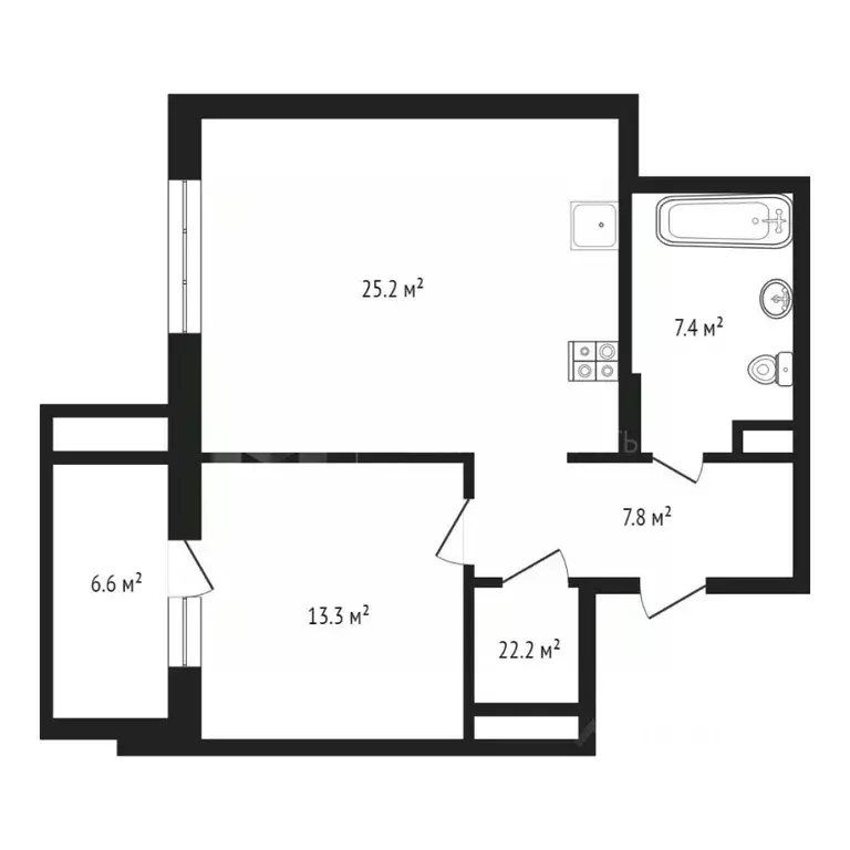 2-к кв. Тюменская область, Тюмень Самарская ул., 20 (55.9 м) - Фото 1