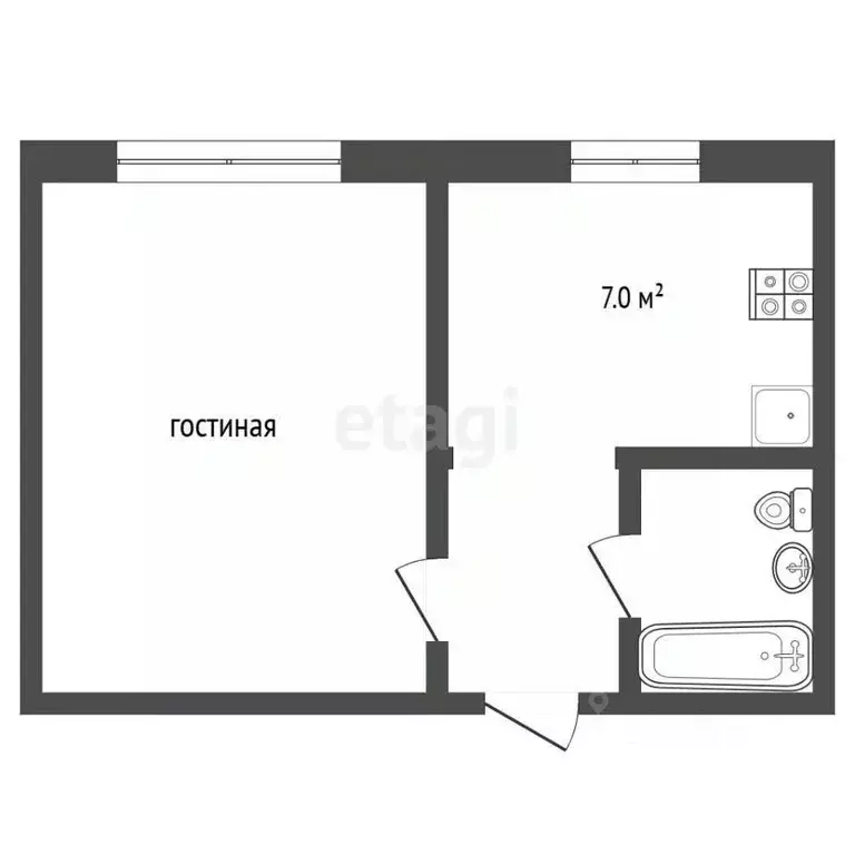 1-к кв. Ямало-Ненецкий АО, Муравленко Молодежная ул., 29 (33.0 м) - Фото 1