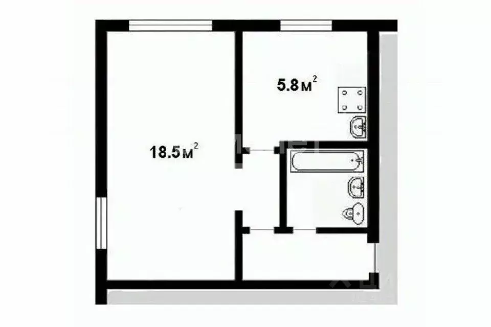 1-к кв. Тюменская область, Тюмень Харьковская ул., 54 (30.7 м) - Фото 1