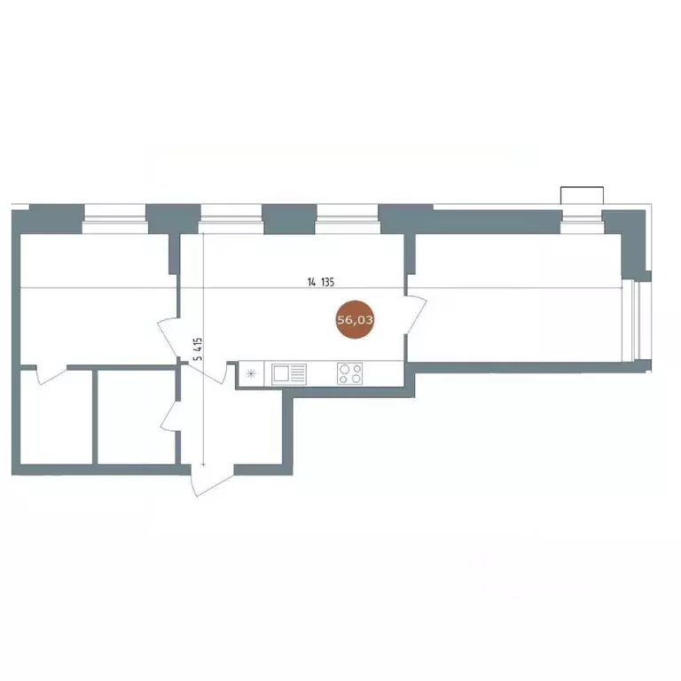2-к кв. Новосибирская область, Новосибирск ул. Костычева, 19/1 (56.03 ... - Фото 2