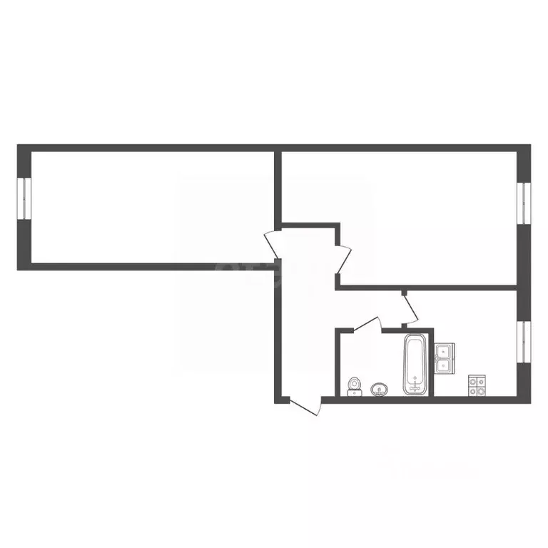 2-к кв. Кемеровская область, Юрга ул. Никитина, 34 (49.4 м) - Фото 1