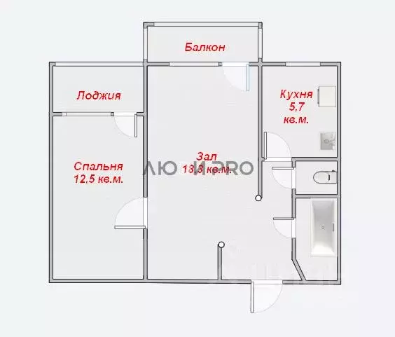 2-к кв. Саратовская область, Саратов ул. 1-я Прокатная, 5 (45.4 м) - Фото 1