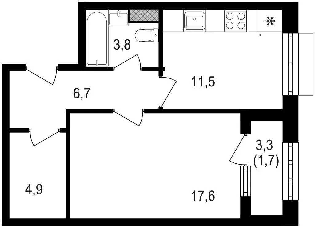 1-комнатная квартира: Москва, Михалковская улица, 48с8 (46.5 м) - Фото 0