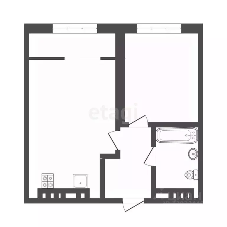 1-к кв. Тюменская область, Тюмень Комарово Парк жилрайон,  (36.6 м) - Фото 2